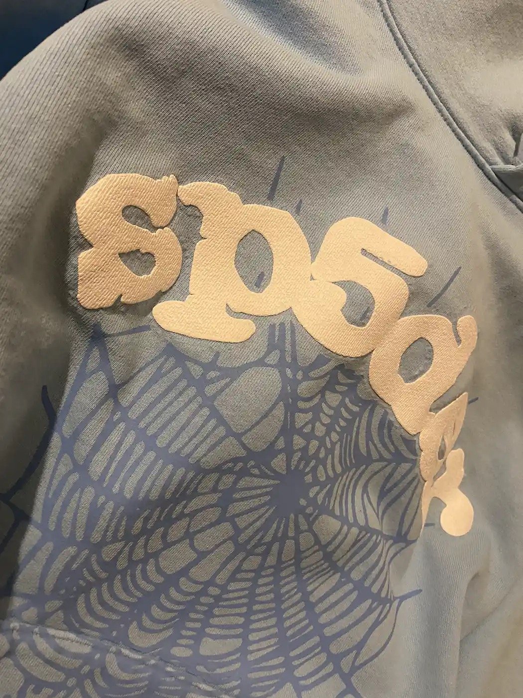 Sp5der Sky Blue Hoodie (custom no rhinestone)