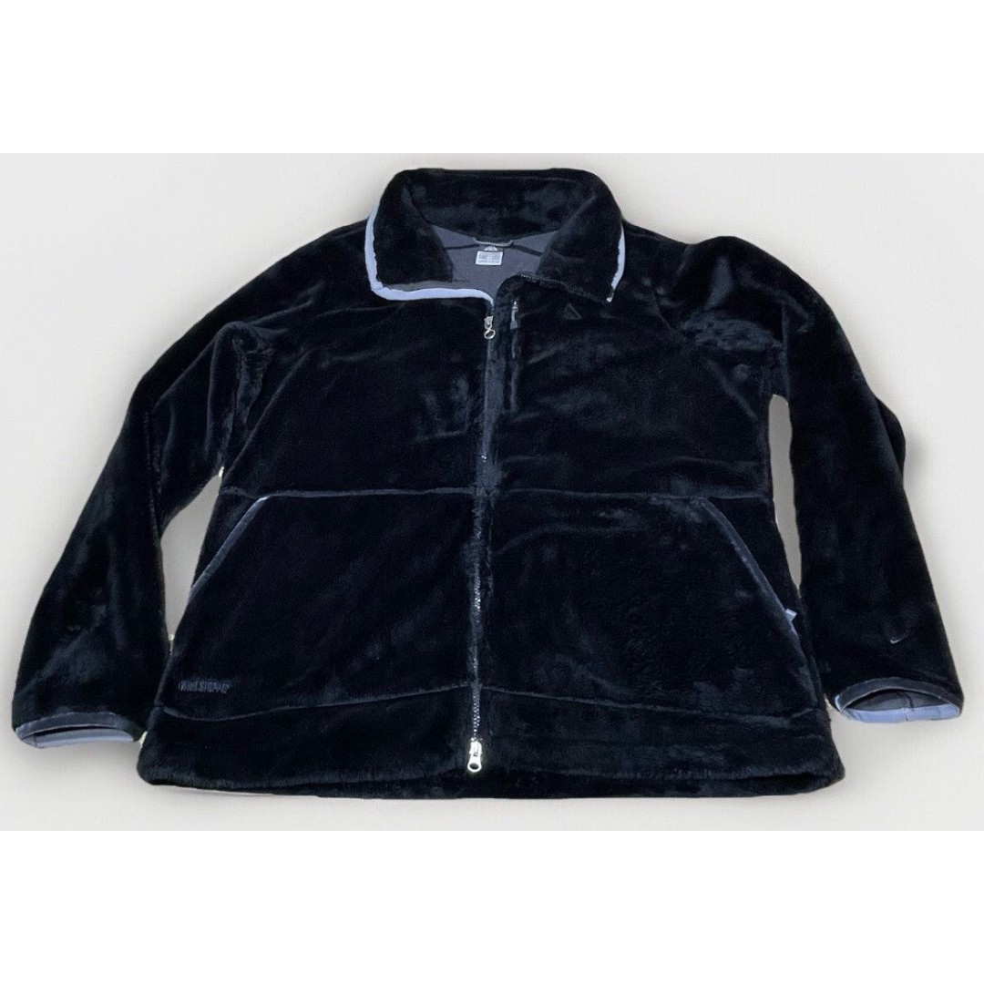 Nike ACG Fleece Black Womens Gore Wind Stopper Vintage Jacket Fluffy XXL