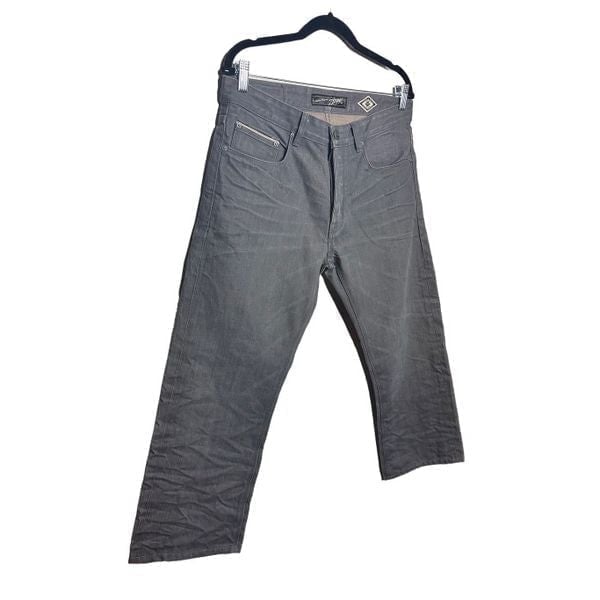 Zippo Slim Straight Raw Selvedge Button Fly Jeans Gray Sz 32 Men's