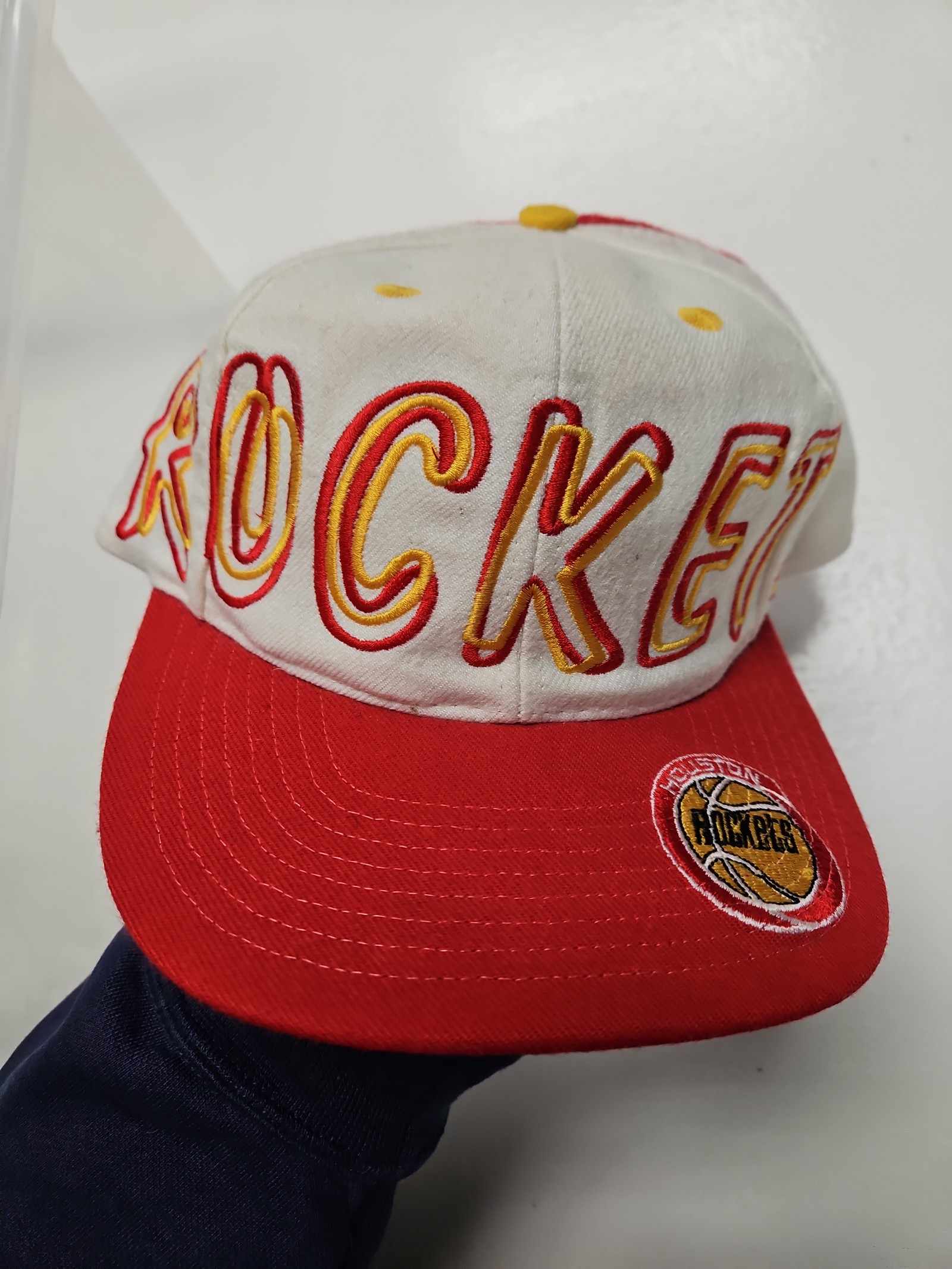 Vintage 90s NBA Houston Rockets Neon Graffiti Hat Snapback Pro Player