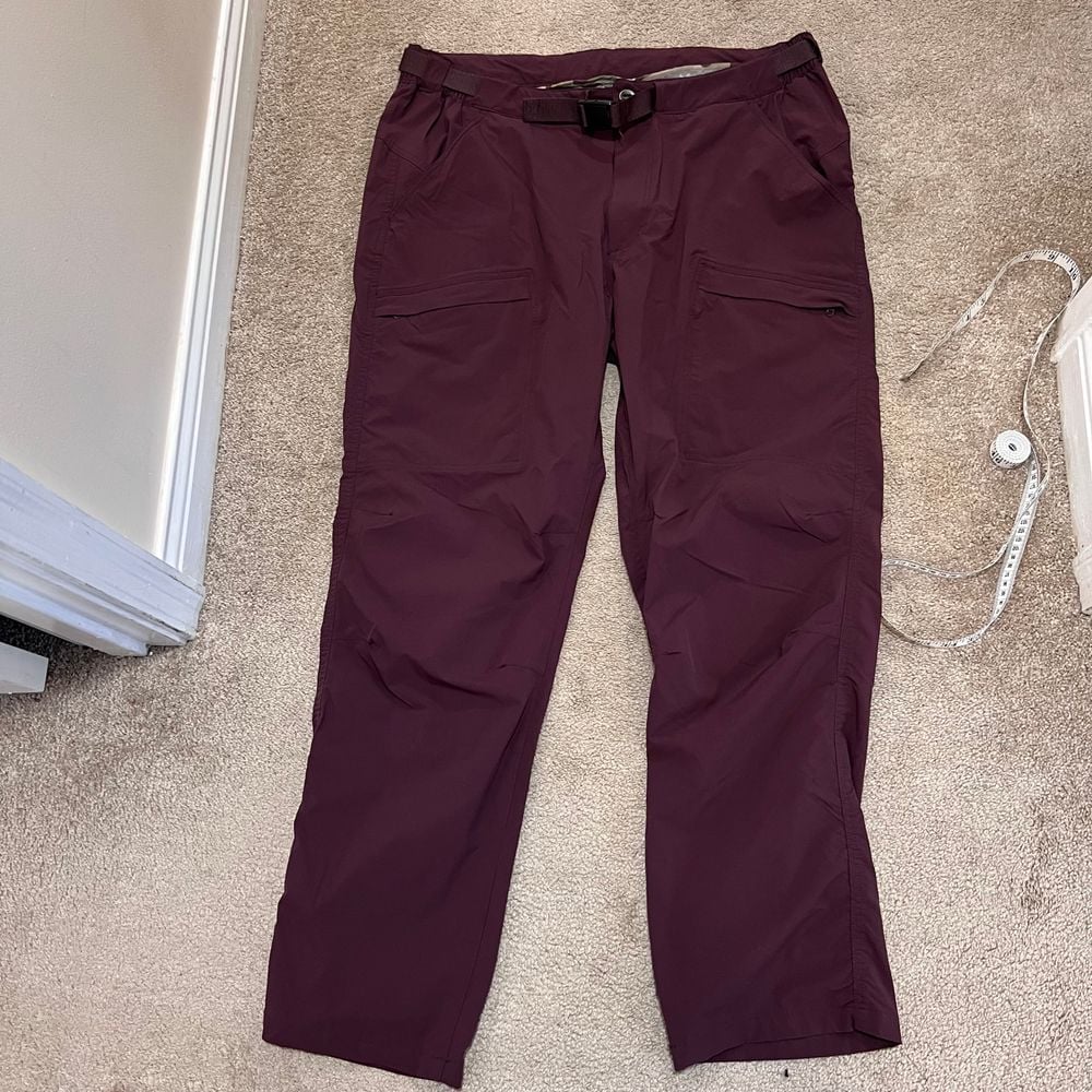 Free Soldier Tactical Gear Burgundy Hiking Pants w/Adj Waist Belt Casual-SZ 38