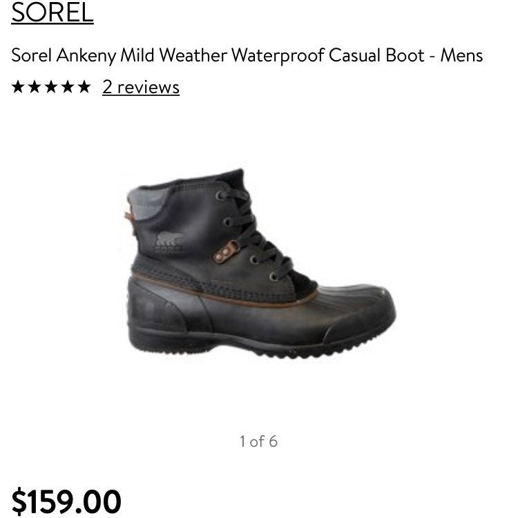 Sorel Ankeny Mild Weather Waterproof Casual Boot