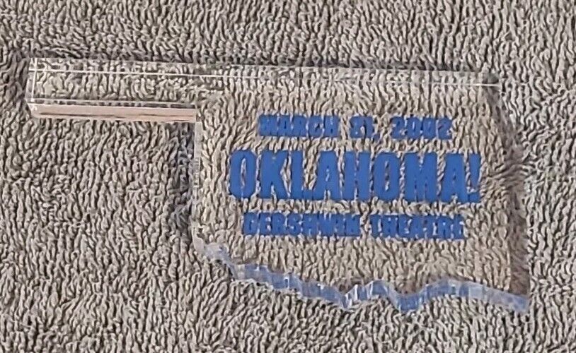 Oklahoma! Opening Night Gift 3/21/2010 Gershwin Theatre State Shaped Paperweight