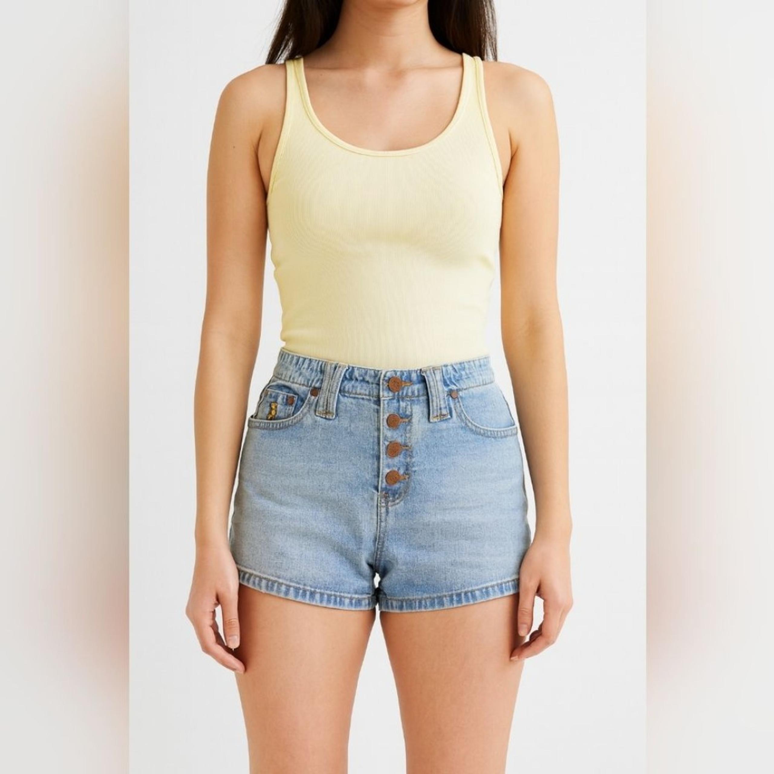 Vtg Tilt Denim Shorts 9 Button Fly Duck Embroidery Y2K Indie Sleaze Emo Cheeky