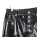 BLDWN Pants Womens 25 Black Vinyl Parker High Rise Button Fly Patent Leather