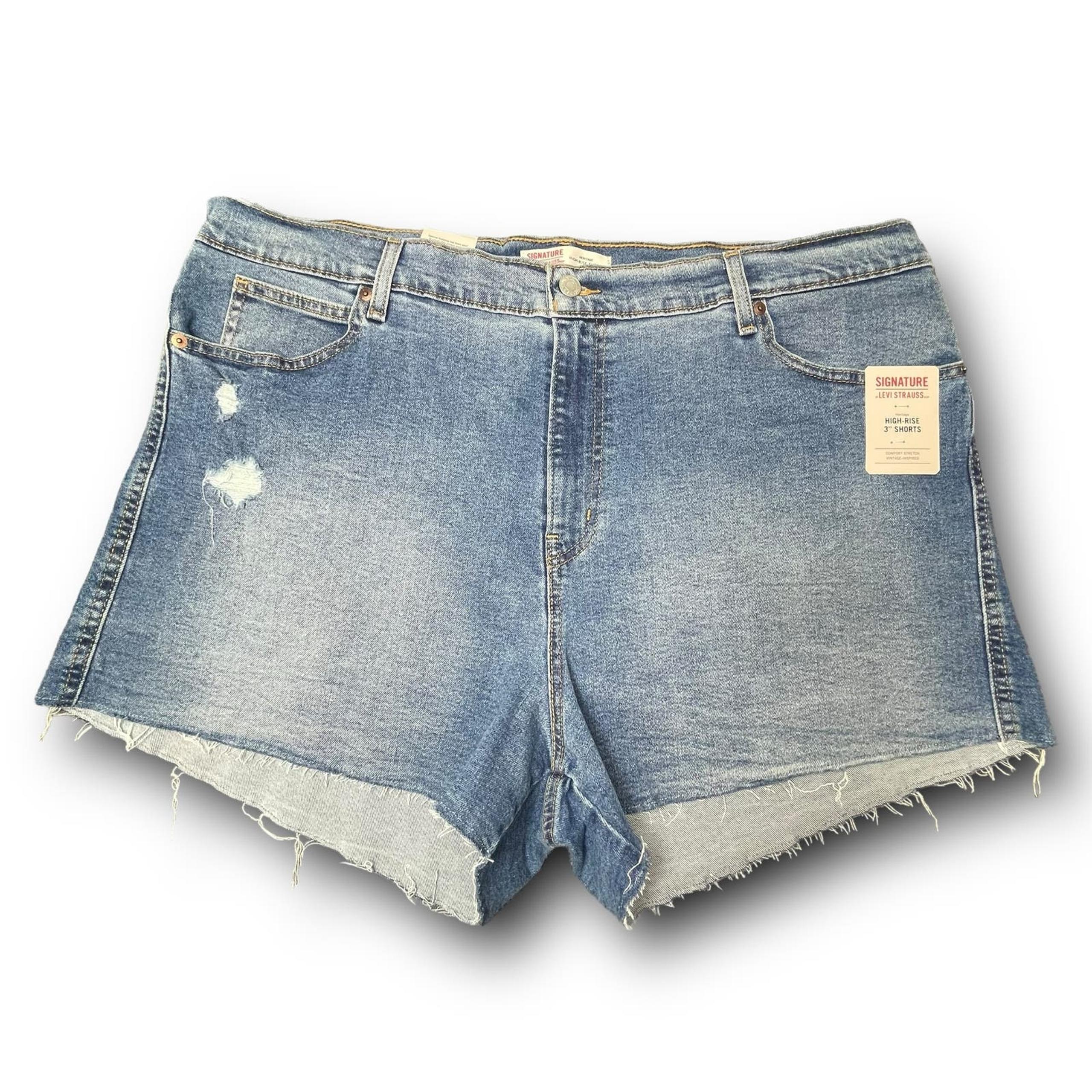 Signature by Levi Stauss & Co Womens Heritage High Rise Cutoff Short Size 20 W35