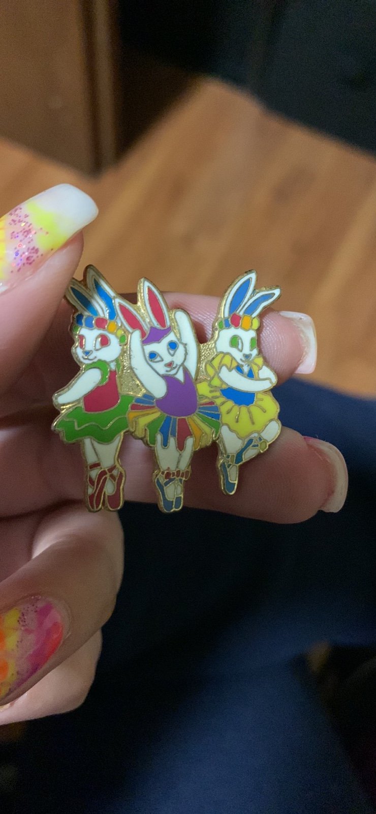 Lisa Frank Enamel Pin Ballerina Bunnies