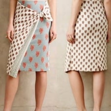 Anthropologie Maeve Womens Faux Wrap Midi Skirt 4 Printed Boho Chic