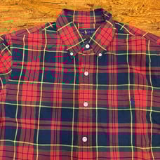 Polo Ralph Lauren Red Scotch Plaid Pony Logo Long Sleeve Button Down Shirt Men L