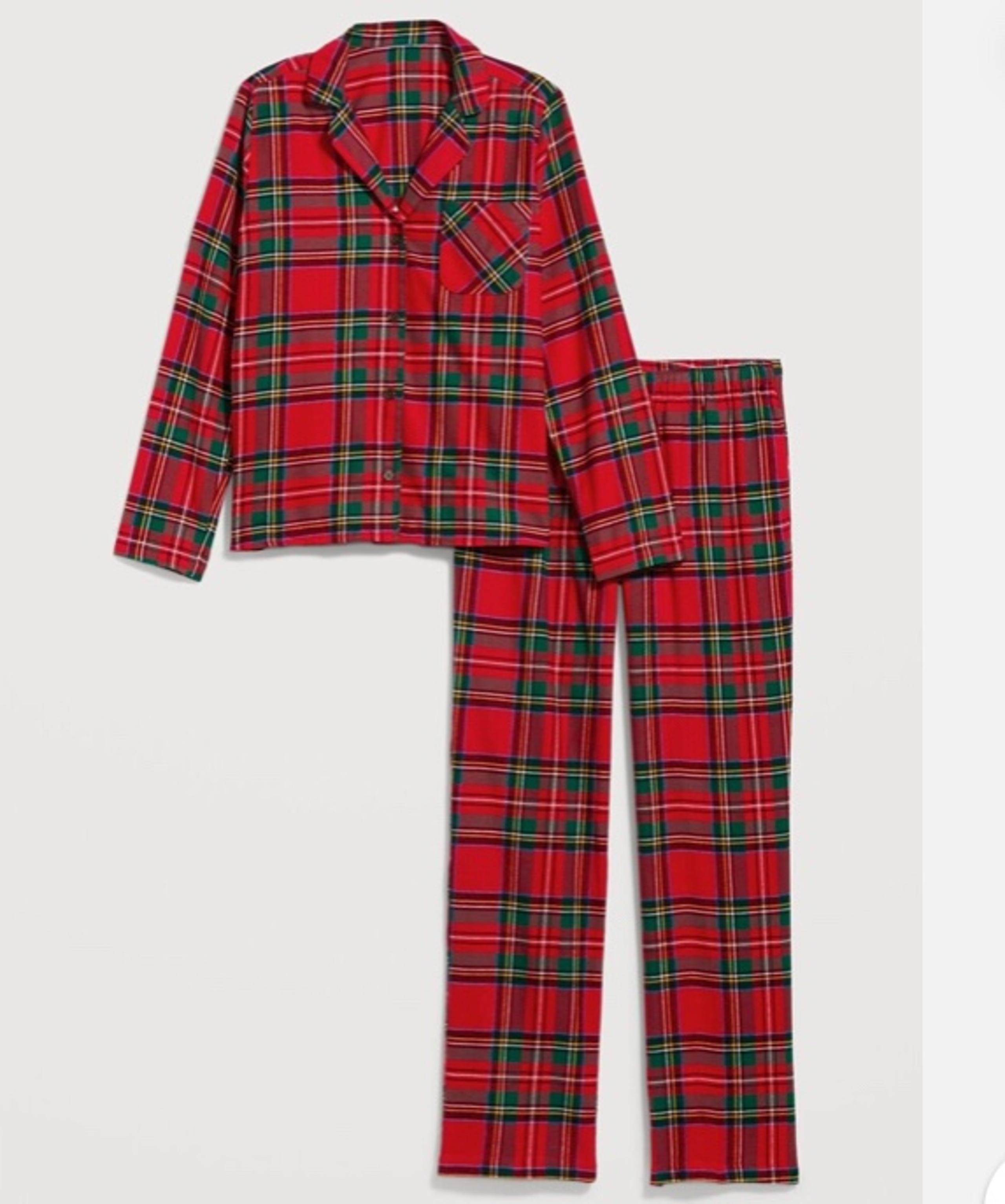 Old Navy Women’s Printed Flannel Pajama Set Red Plaid Tartan Size 2X NEW