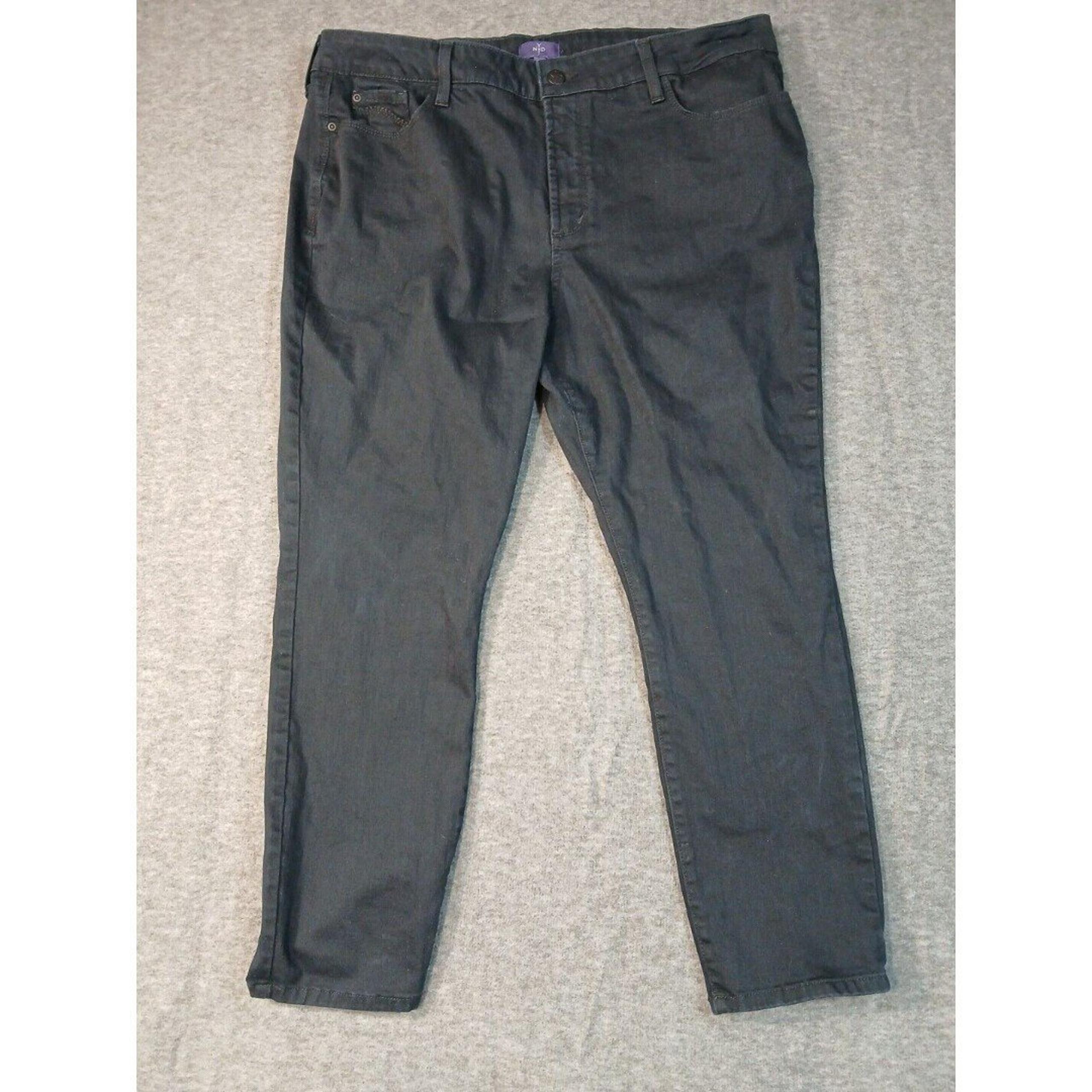 NYDJ Jeans Women Sz 18P Black Clarissa Slim Ankle Denim Stretch Lift & Tuck Tech