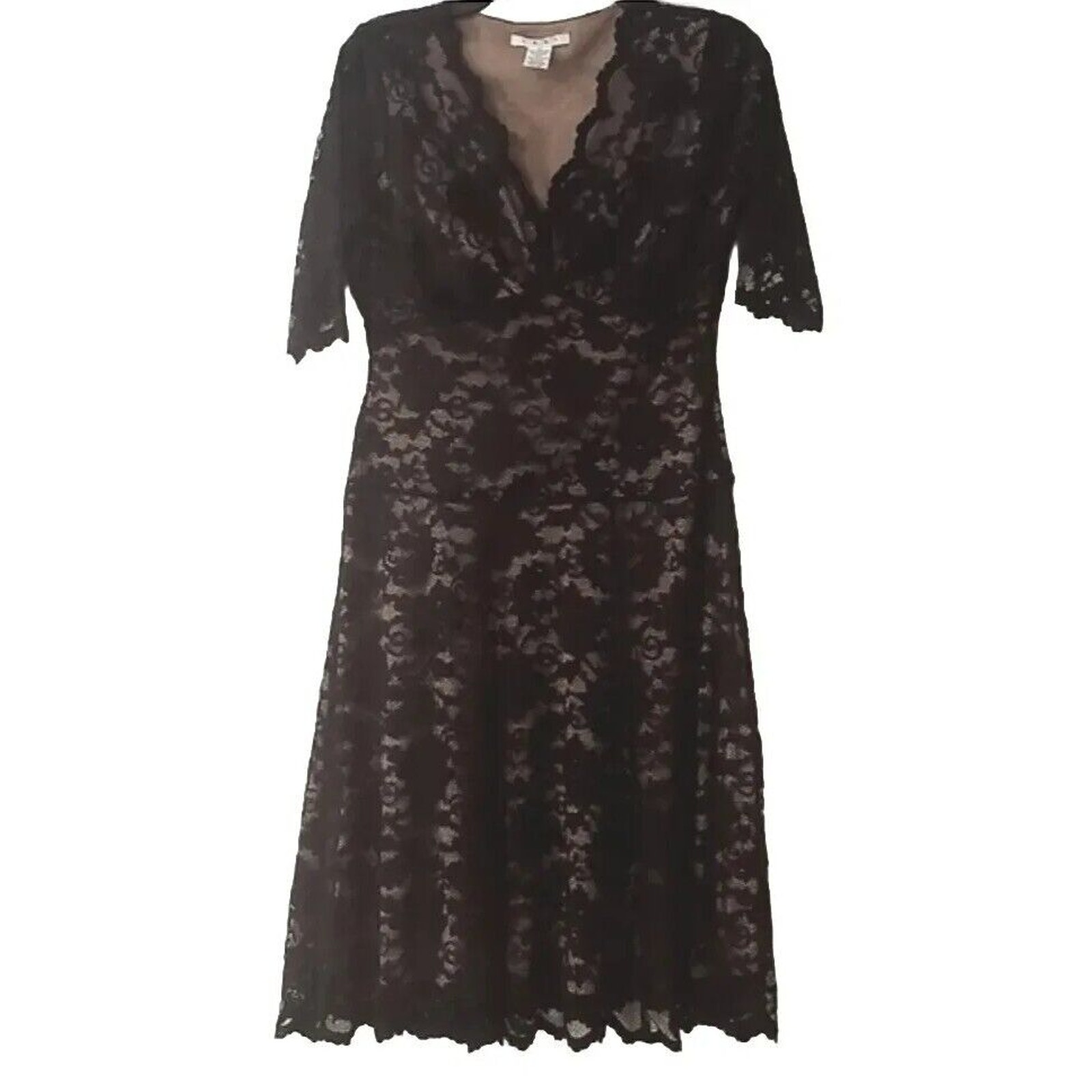CABI Black Lace Sheer Midi Dress EUC- M