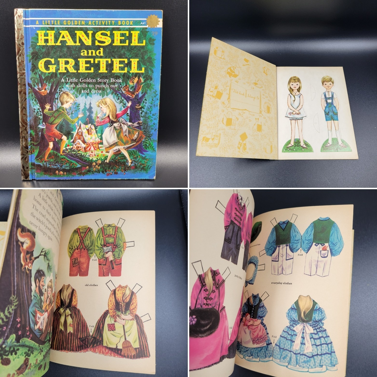 Hansel and Gretel Little Golden Activity Story Book A41 Uncut Paper Dolls 1961