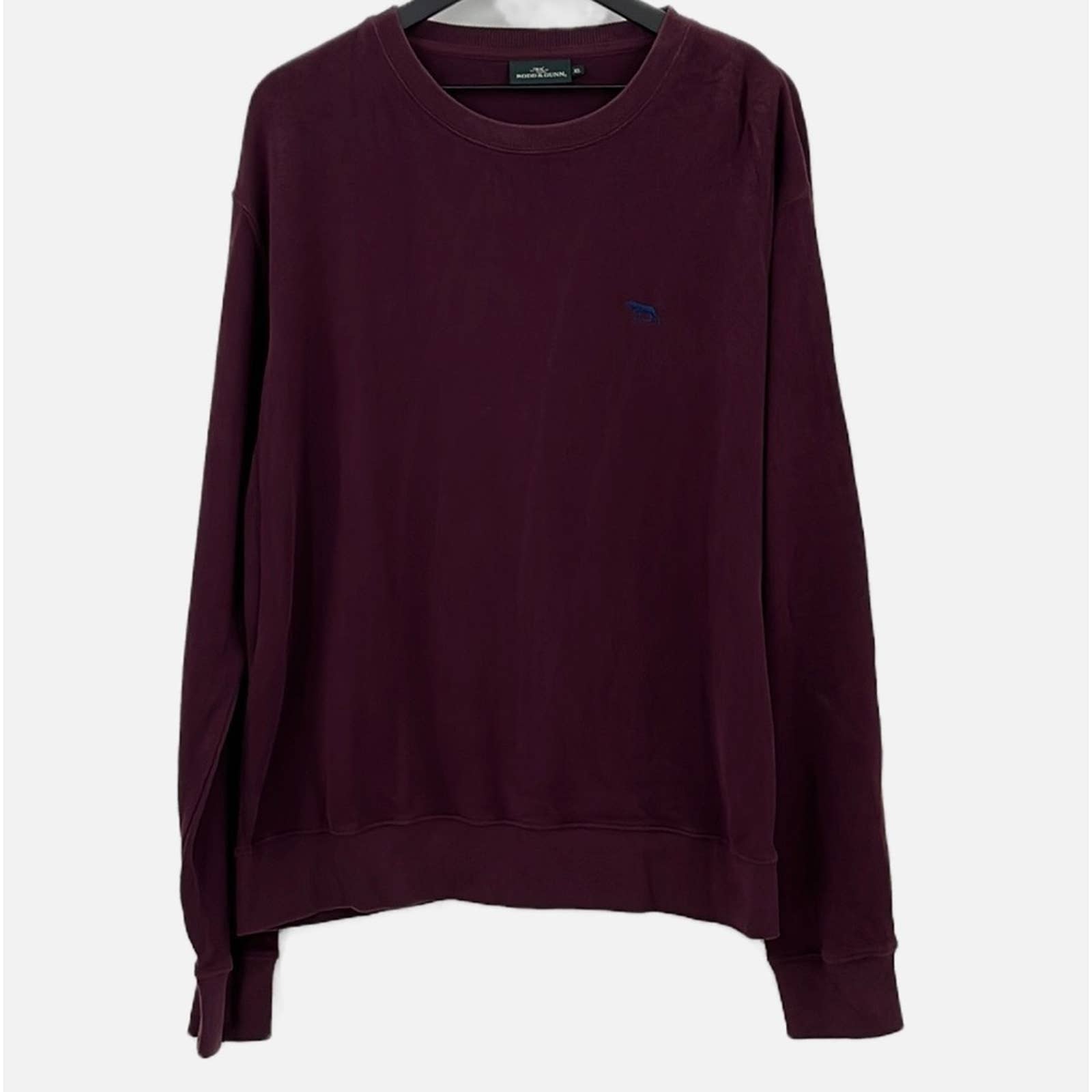 Rodd & Gunn Rib Knit Crew Neck Long Sleeve Pullover in Burgundy - Size XL
