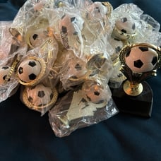 Lot of Soccer trophies
