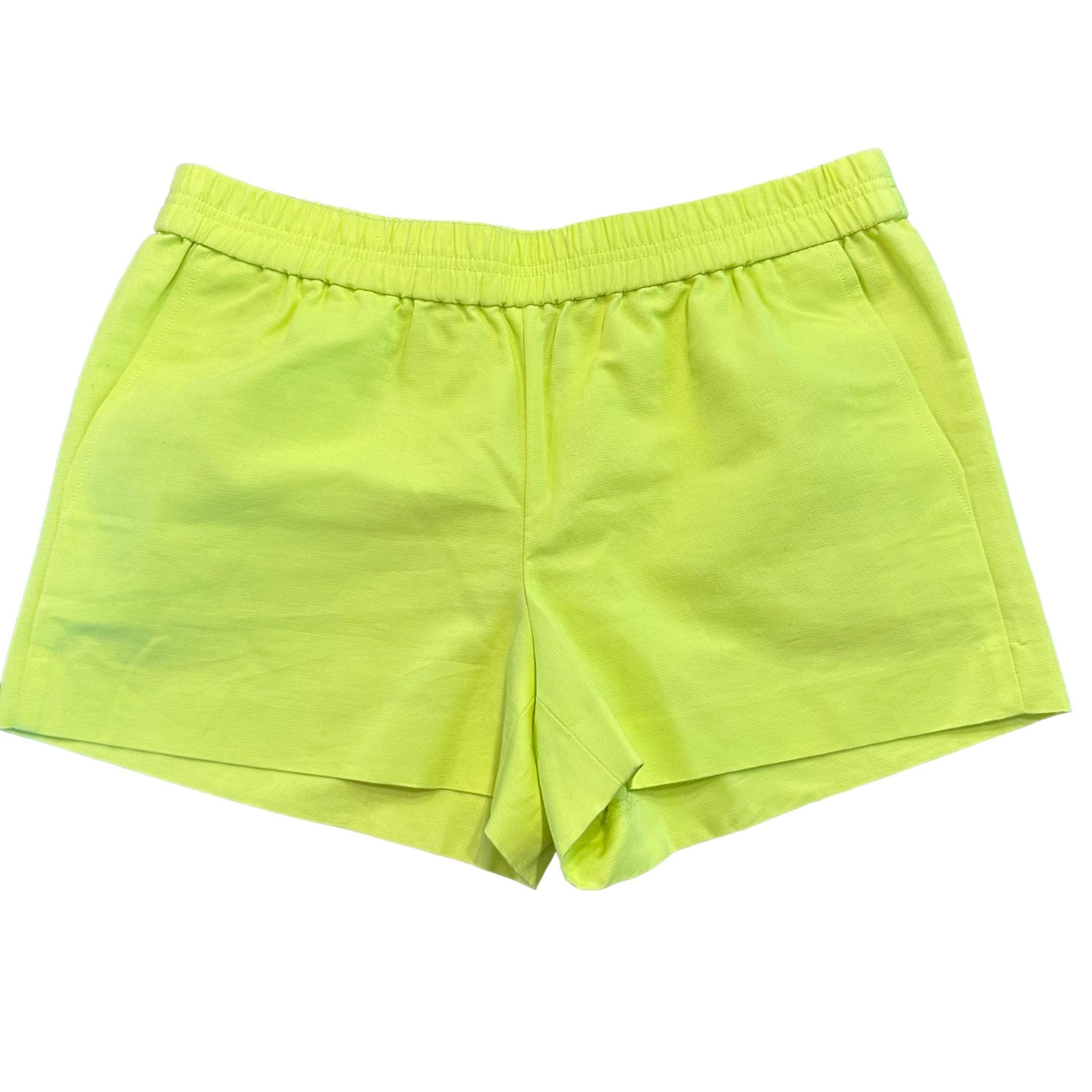 J Crew Womens chartreuse cotton canvas shorts Size small