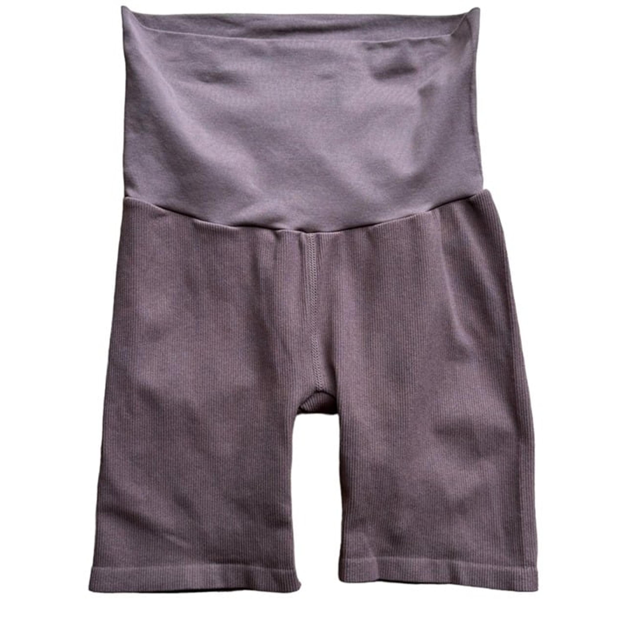 Seamless Ribbed Maternity Bike Shorts Ingrid & Isabel Brown Small Women’s