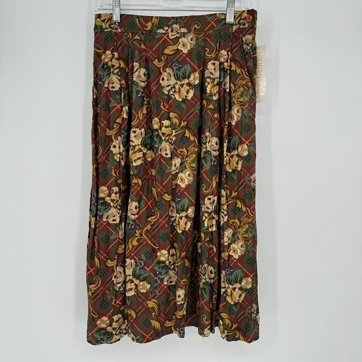 Pendleton Country Sophisticates Skirt Women’s Size 10 Plaid Floral Pleated New