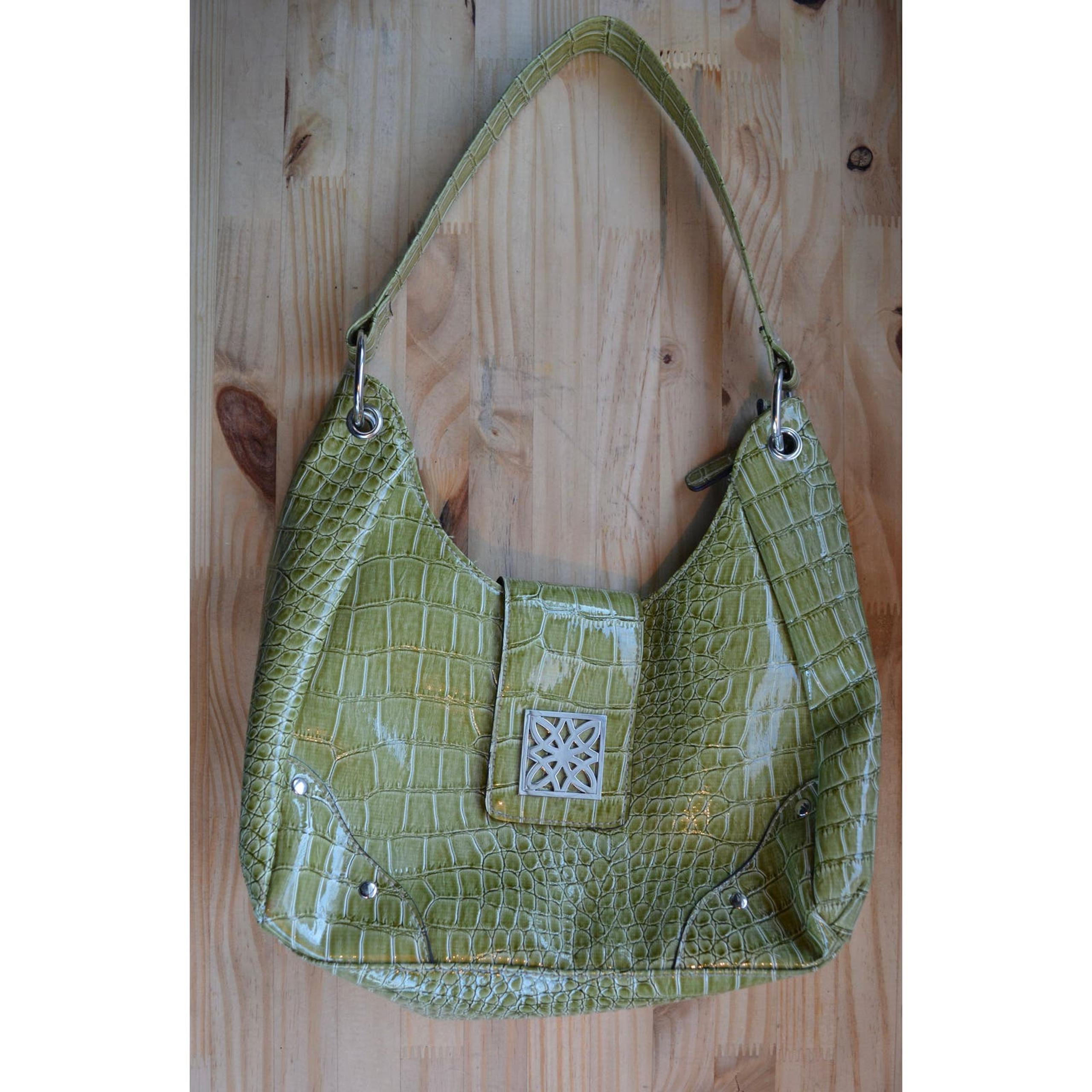 Vintage 1995 George Crocodile Collection Fern Shoulder Bag Purse