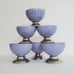 Vintage Oneida Lavender Metal Footed Ice Cream Dessert Cups Bowls Set of 6