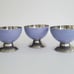 Vintage Oneida Lavender Metal Footed Ice Cream Dessert Cups Bowls Set of 6