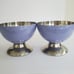 Vintage Oneida Lavender Metal Footed Ice Cream Dessert Cups Bowls Set of 6