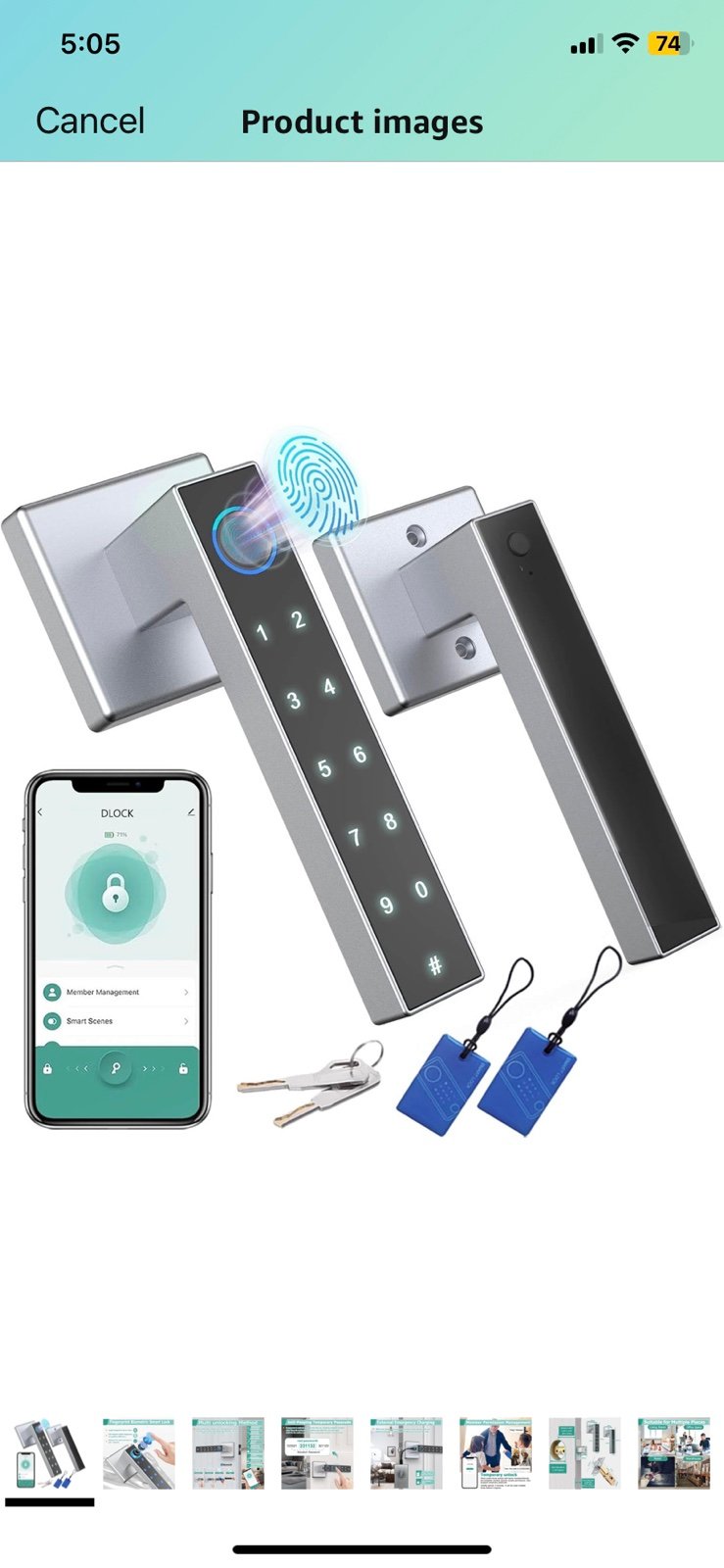 Fingerprint Door Lock, keyless Entry Door Lock with Handle