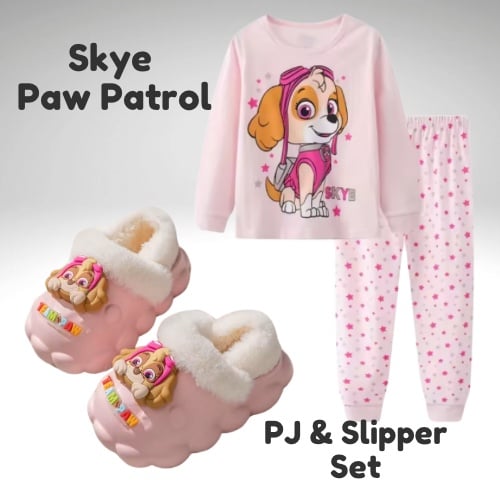 Girls Paw Patrol Pajama Set & Slippers | 2Y-6Y | New