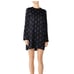 Equipment Anjelisa Mini Shift Dress XS Crew Long Sleeve Keyhole Lightning Bolt