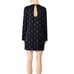 Equipment Anjelisa Mini Shift Dress XS Crew Long Sleeve Keyhole Lightning Bolt