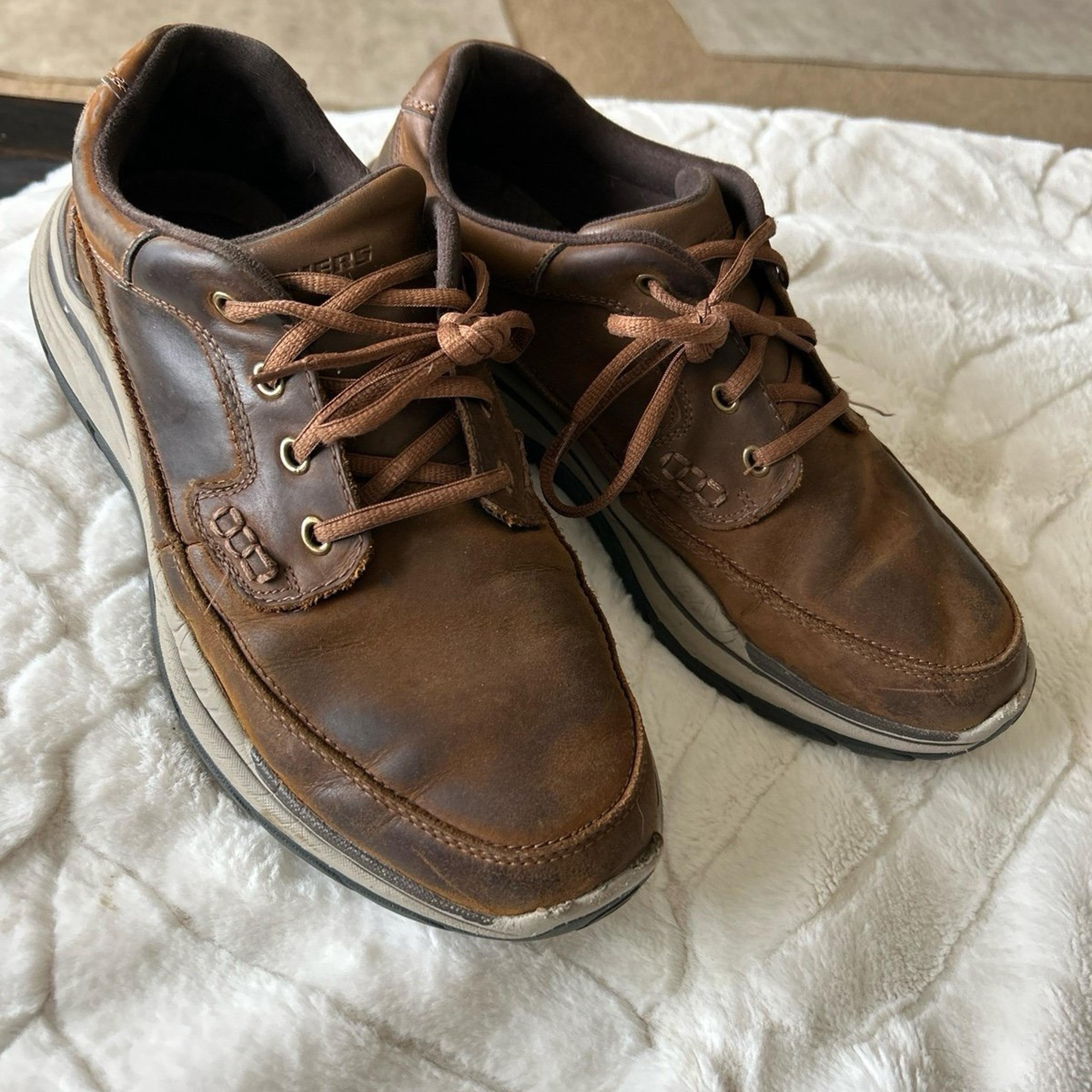 SKECHERS RELAXED FIT EXPECTED 2.0 RAYMER MENS BROWN OXFORDS CASUAL SHOES 11.5