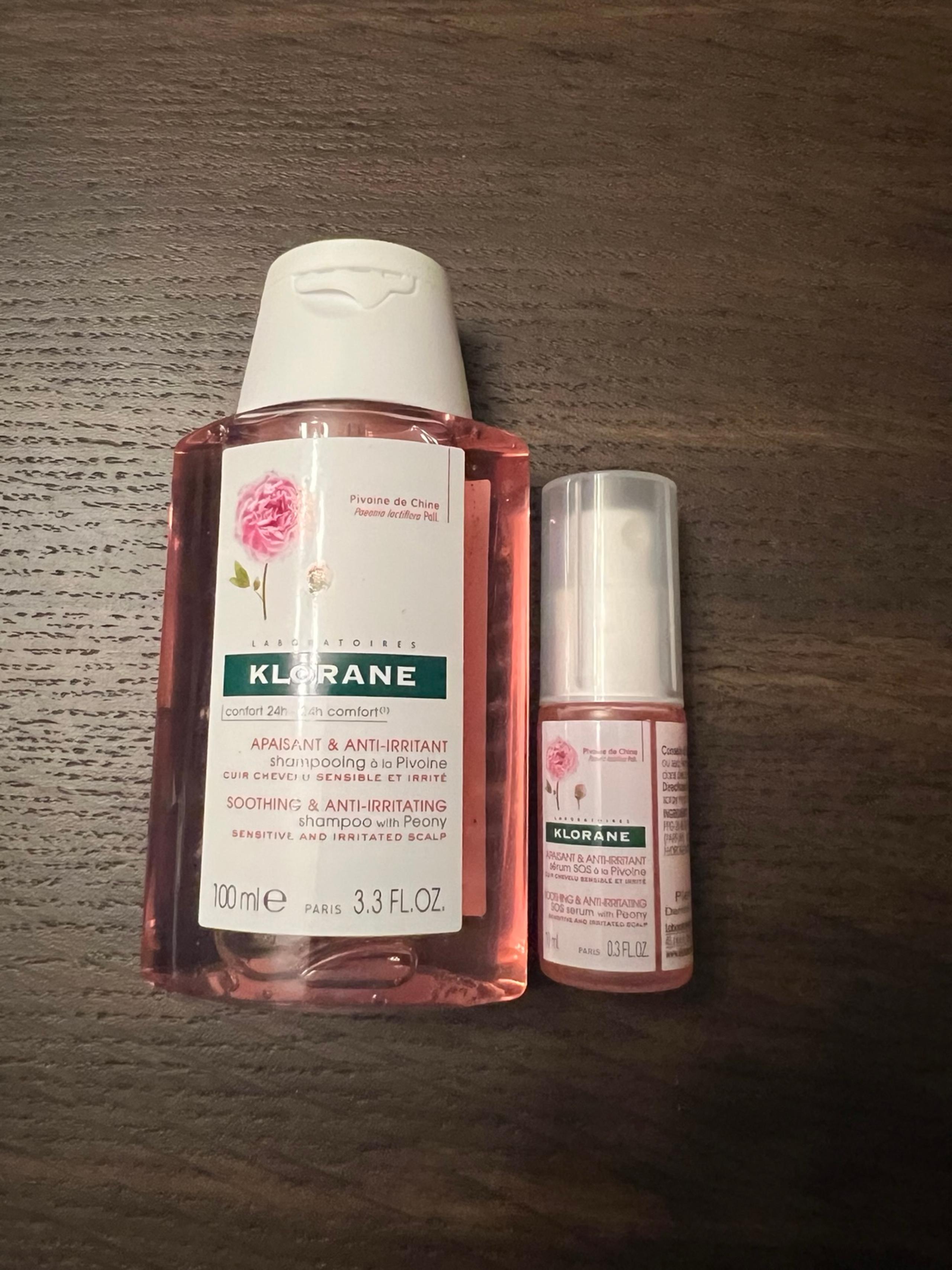 Klorane Apaisant & Anti-Irritant Shampoo and Spray Set Peony keratin Travel 25ml