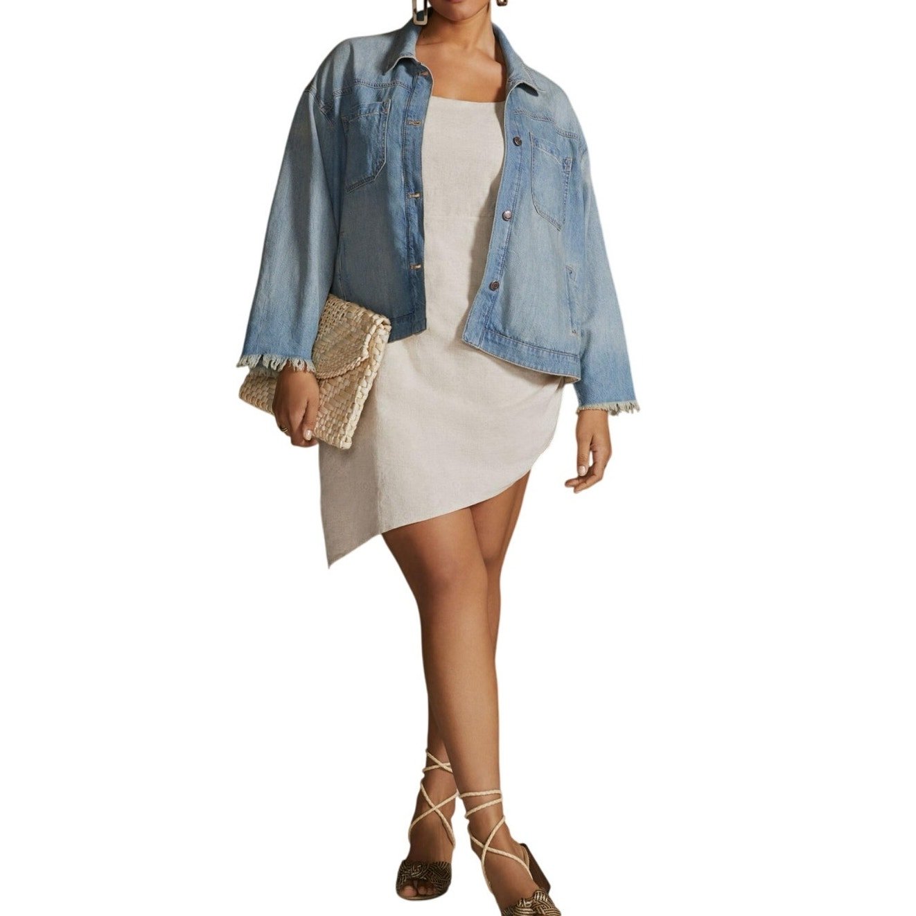 Pilcro Anthropologie Slouchy Trucker Denim Jacket Petites size PS