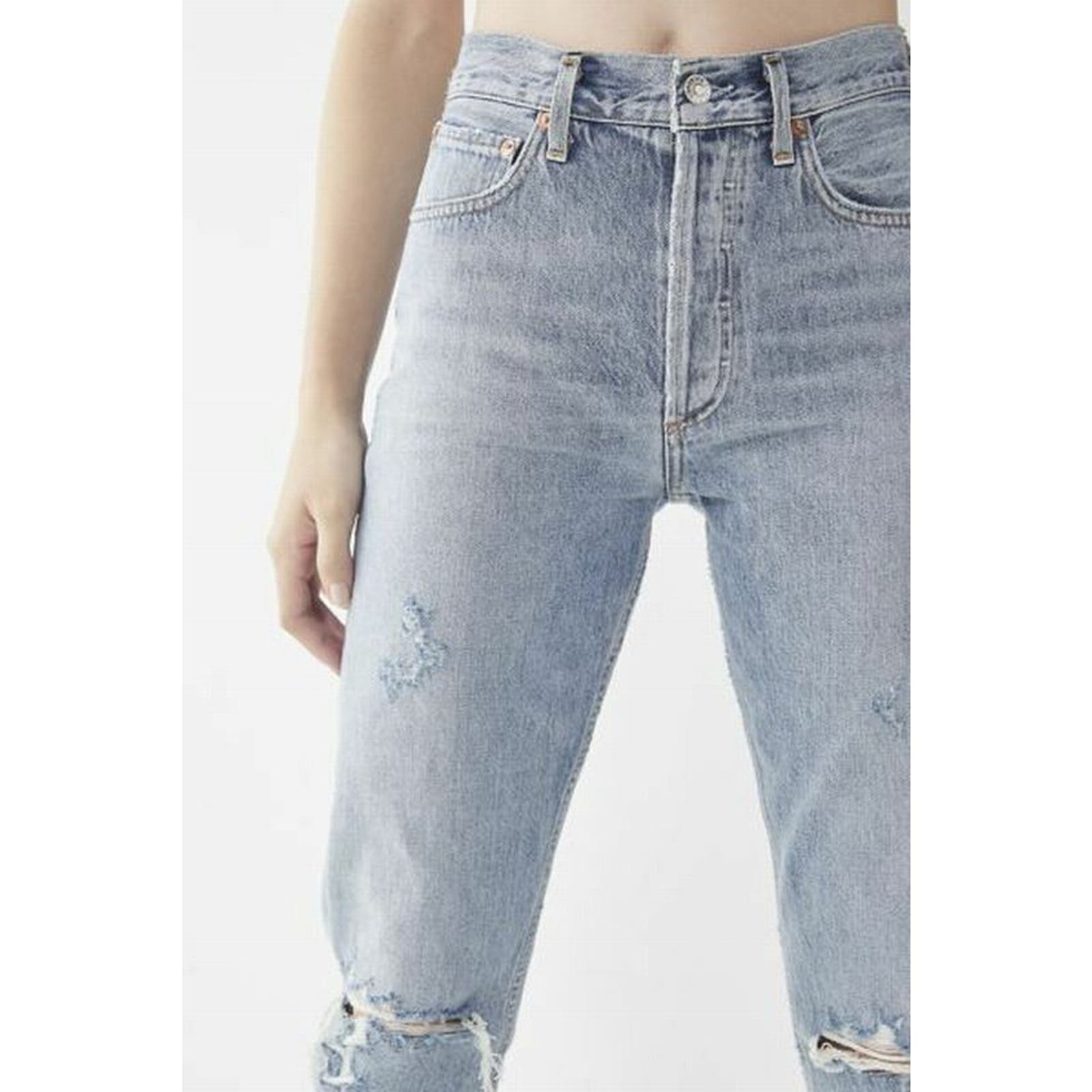 AGOLDE JAMIE CLASSIC HIGH RISE DISTRESSED JEANS SIZE 29