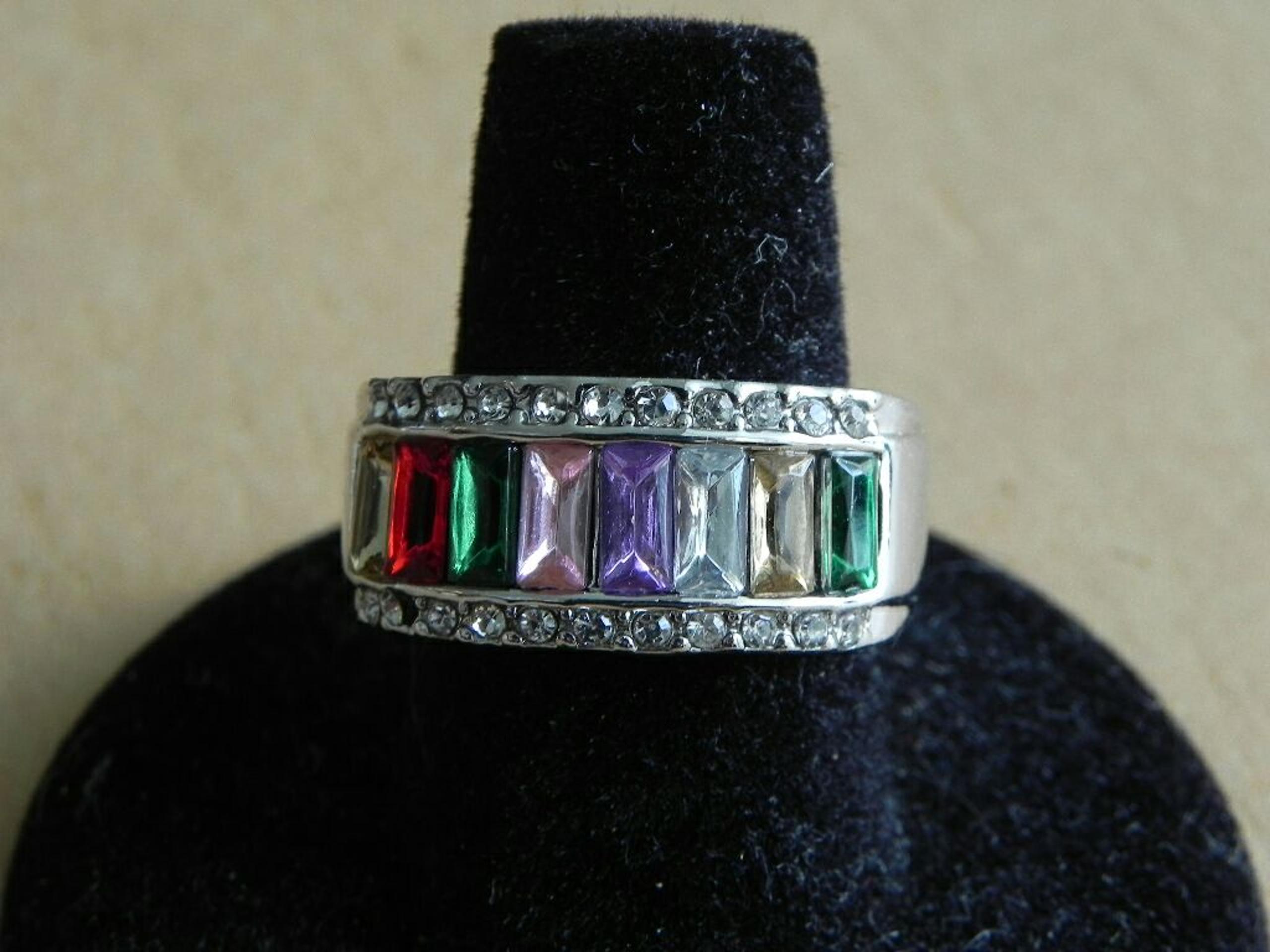 Multicolor CZ Stone Ring Size 7 ( US )