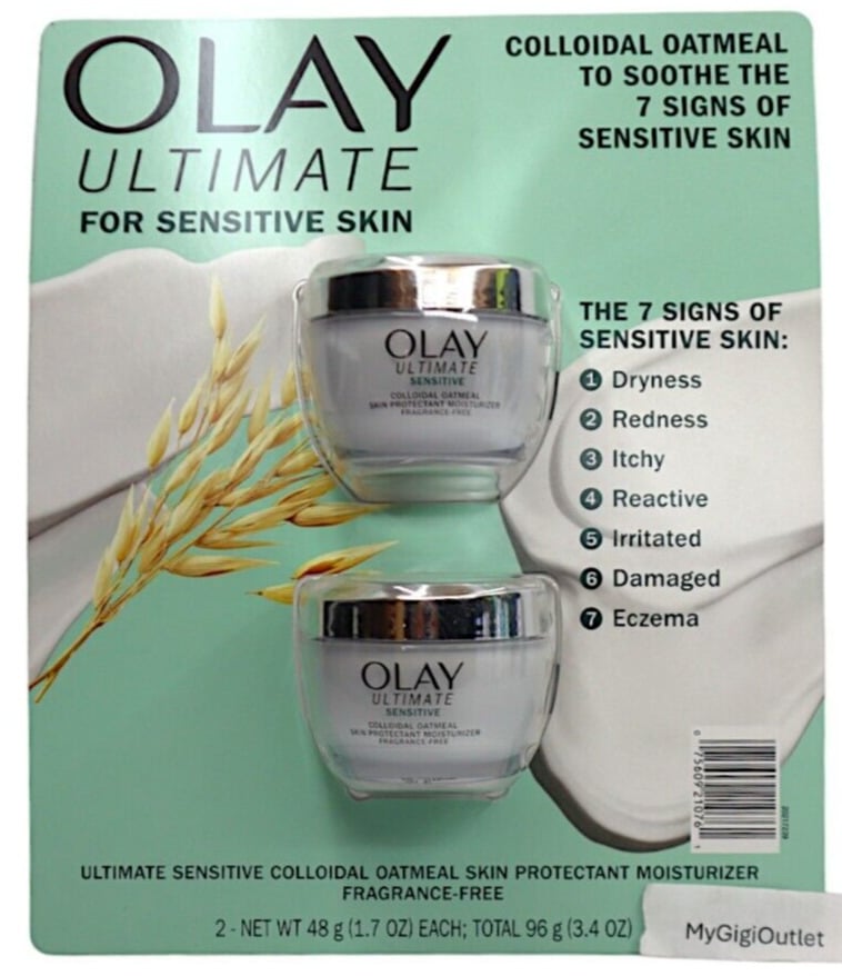 2 X Olay Ultimate Sensitive Moisturizer Colloidal Oatmeal 1.7oz each