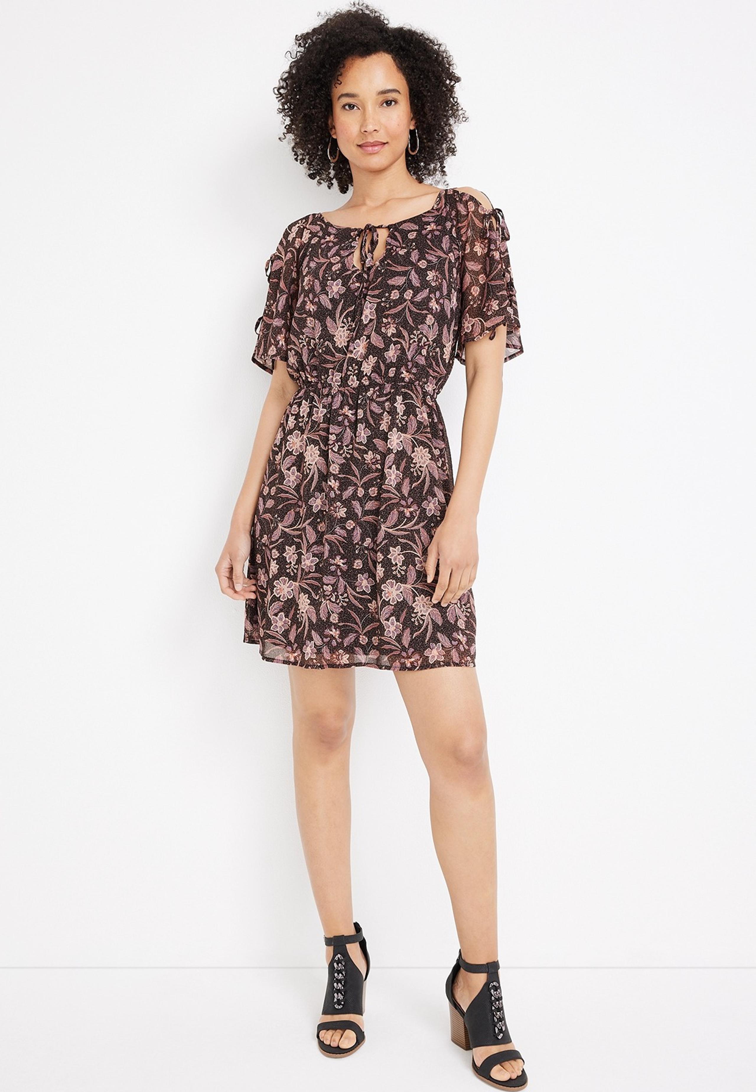 Floral Cold Shoulder Women's Dress Size XL NWT - Maurices