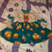 Girl toddler size 2T fall pumpkin dress. Homemade by small shop Tyler Lane cloth