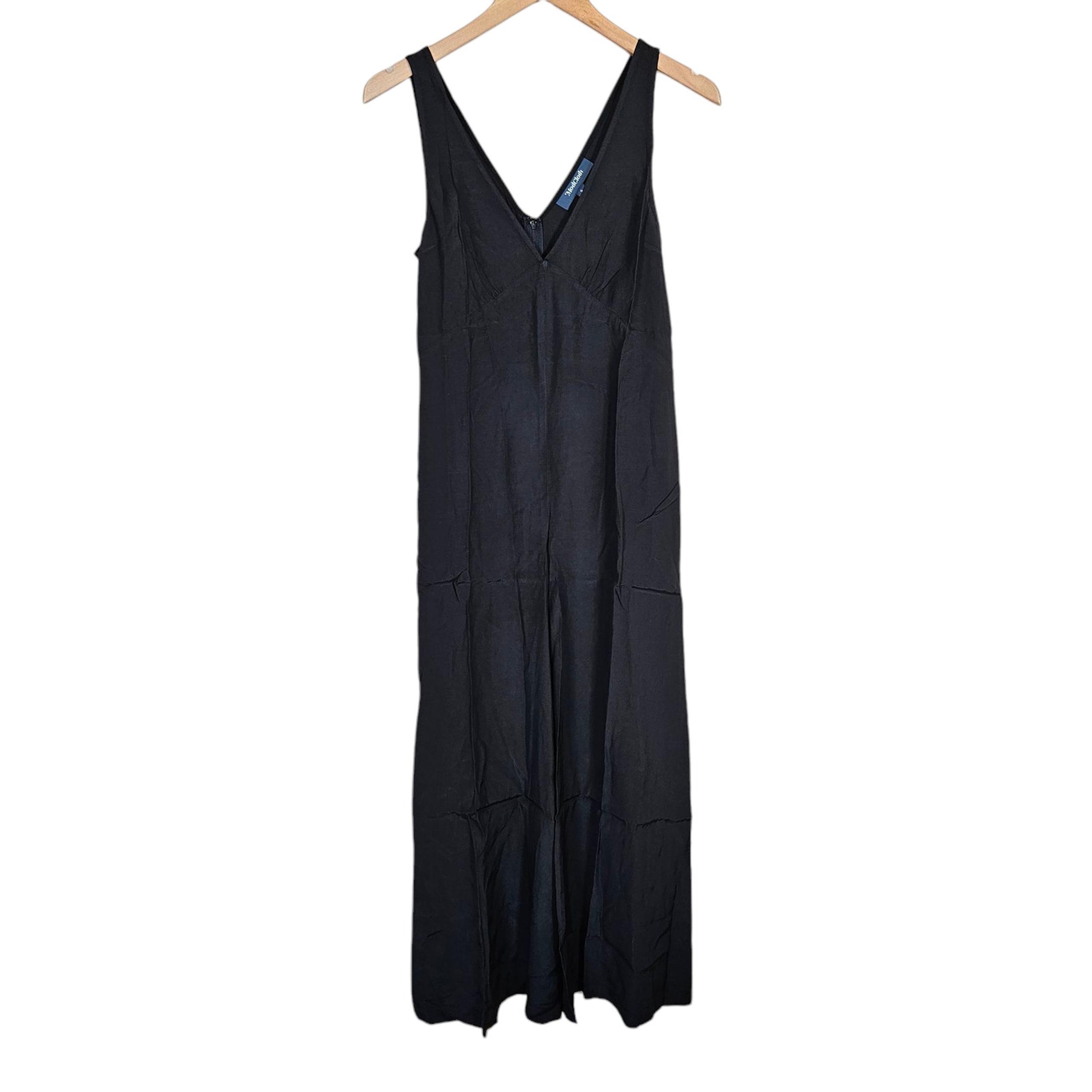 Modcloth Bon Voyage Double VNeck Sleeveless Wide Leg Jumpsuit Black Womens Small