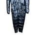 NEW! Snowsuit Hooded Puffer Faux Fur Trim Blue Metallic Ski Outdoor Zip Ankle L