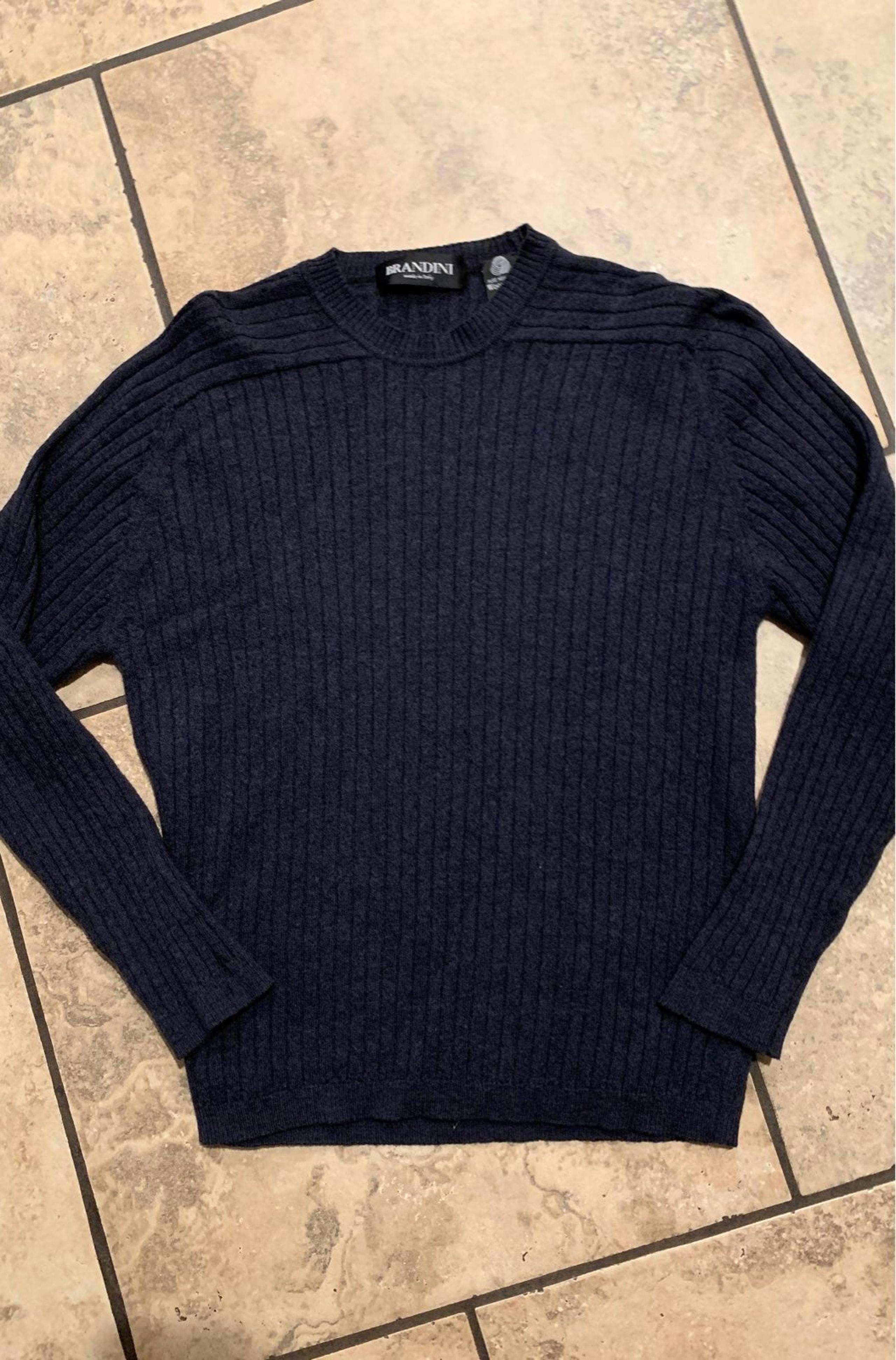 Brandini navy crew neck Sweater mens large italy