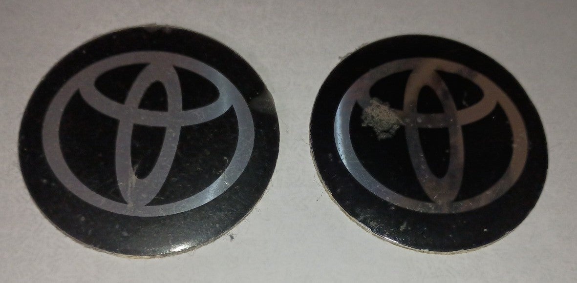 2-toyota wheel center stickers (chromed)