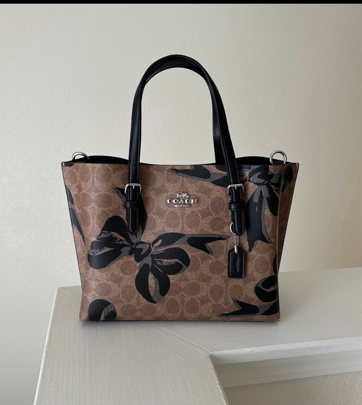 Mollie Tote Bag 25 In Signature Canvas With Bow Print CZ767