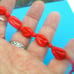 1950's Red Opaque Bead Necklace Vintage Rockabilly