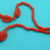 1950's Red Opaque Bead Necklace Vintage Rockabilly
