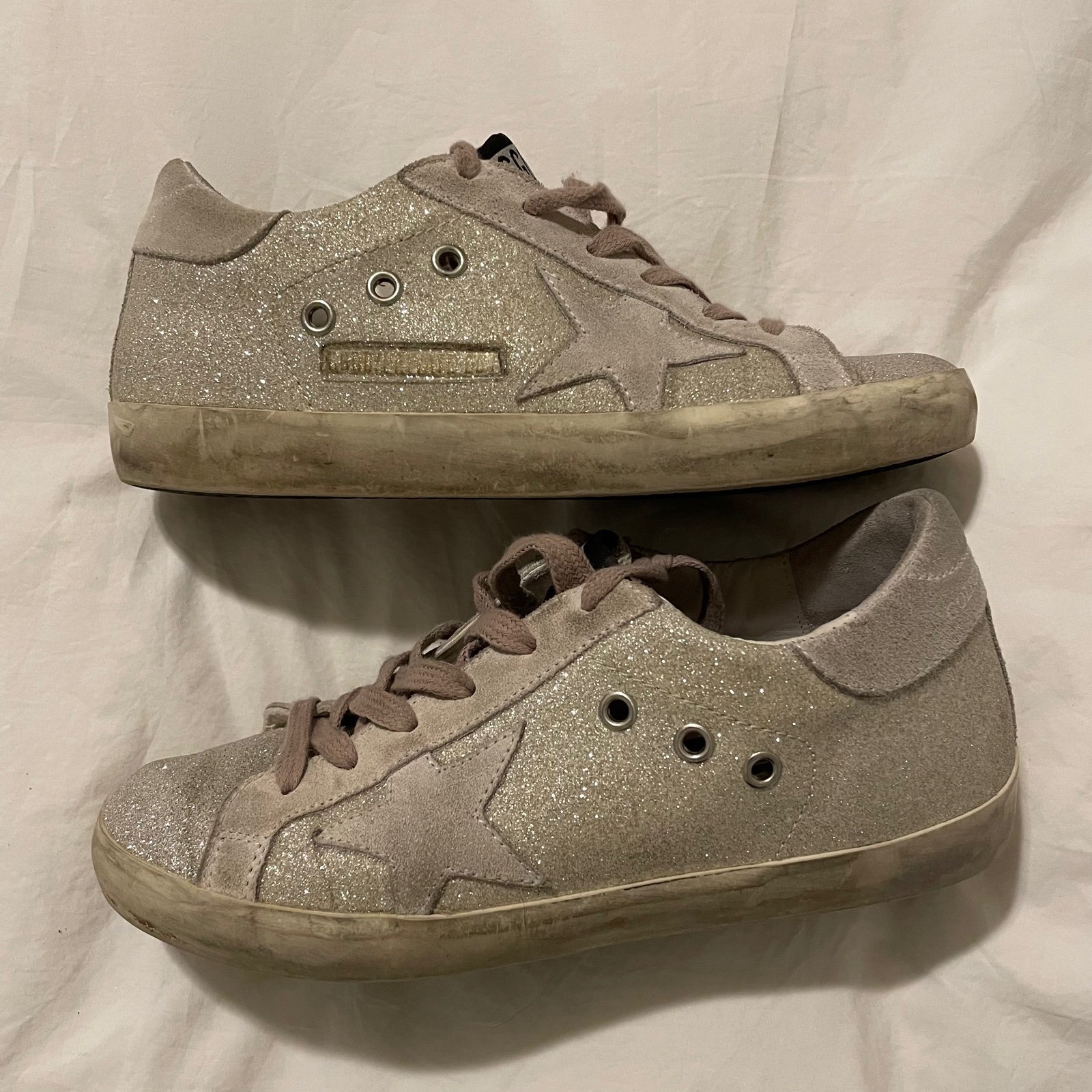 Golden goose superstar fine glitter size 37