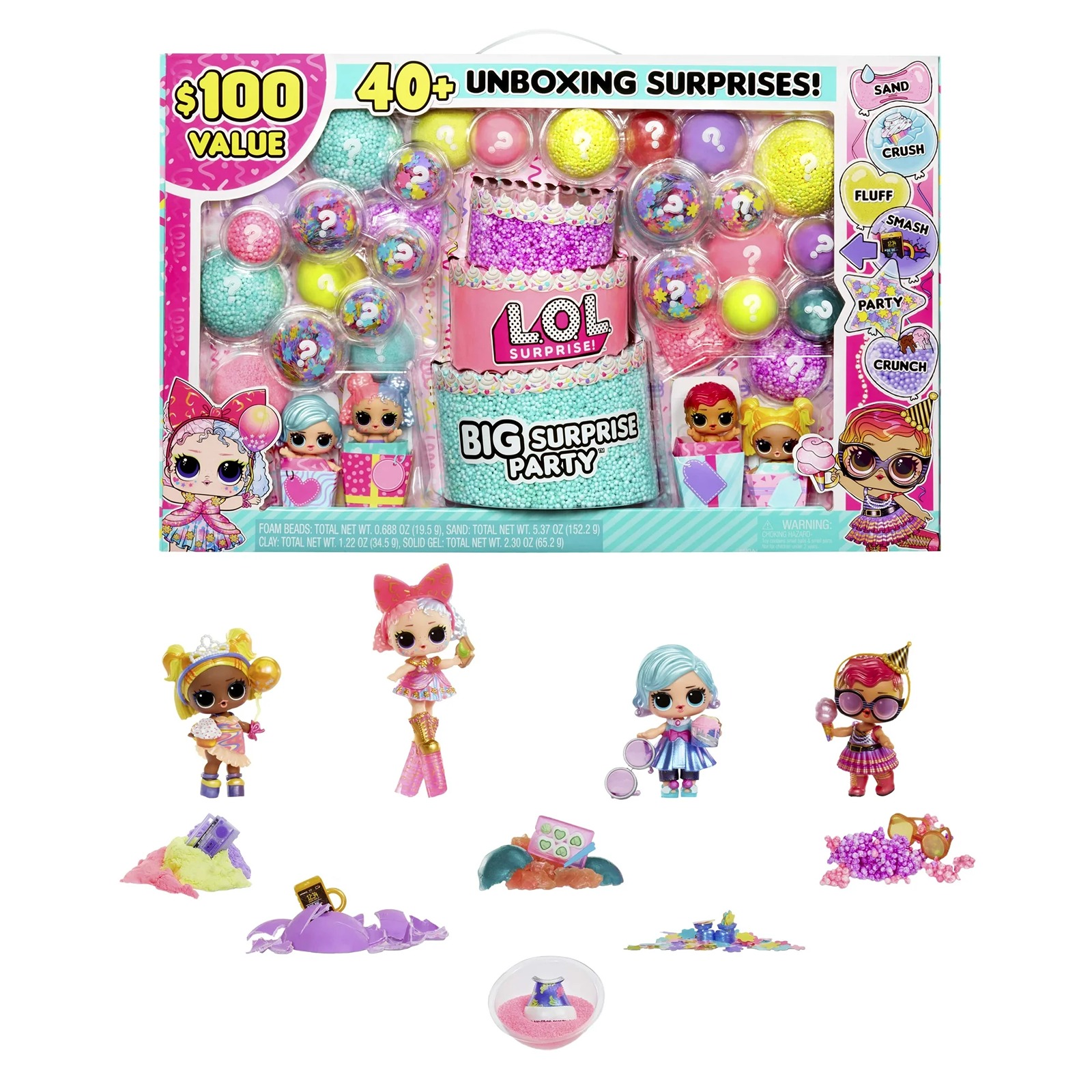 LOL Surprise Big Surprise Party, 4 Collectible Dolls, 6 Unboxing Experiences, Sa