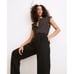 NEW Madewell Linen Blend Pull On High Rise Straight Pants Black Relaxed Medium
