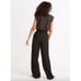 NEW Madewell Linen Blend Pull On High Rise Straight Pants Black Relaxed Medium
