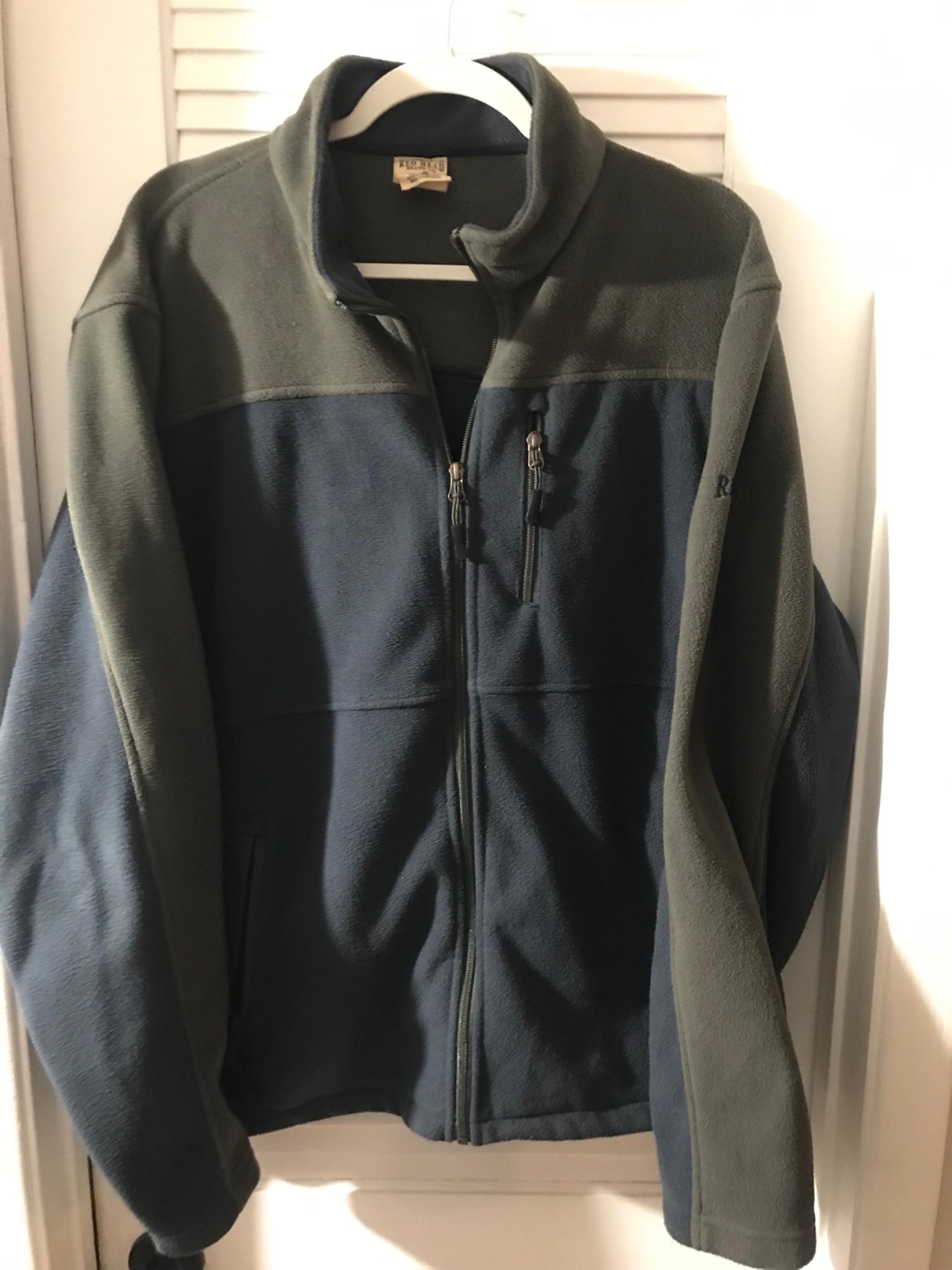 Redhead Gray Fleece Full Zip Jacket in Mens Size Large Thick Warm